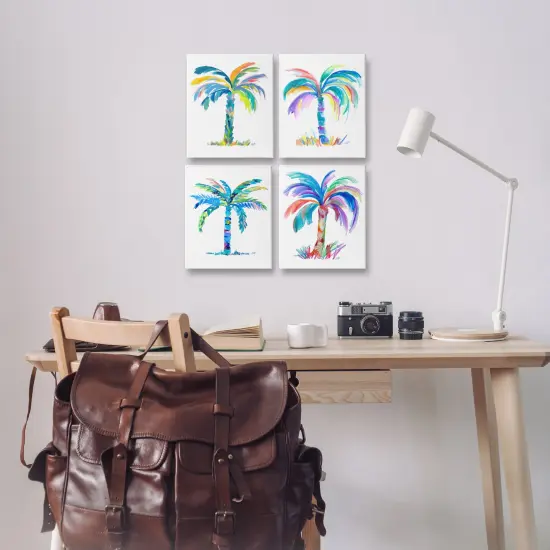 Stupell Industries Bold Blue Palms 4pc Canvas Wall Art Set Design by Julie DeRice {2}