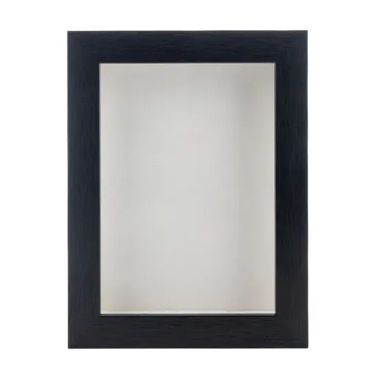 Elegant Charcoal Wood Shadow Box Frame with Acrylic Front - White Suede Backing, 30 Sizes {4}
