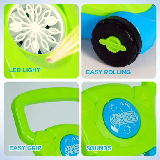 Easy Playhouse: Lawn Mower Bubble Machine - Lights & Sounds, Push-Pull Yard Work Toy, Automatic Blower, Bubble Solution, Outdoor Pretend Play, Kids 3+ {7}