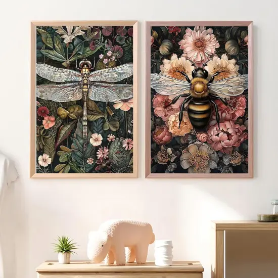 2 Pack - Dragonfly Bee Paint by Numbers for Adults, 12x16Inch (Rolled Package) {2}