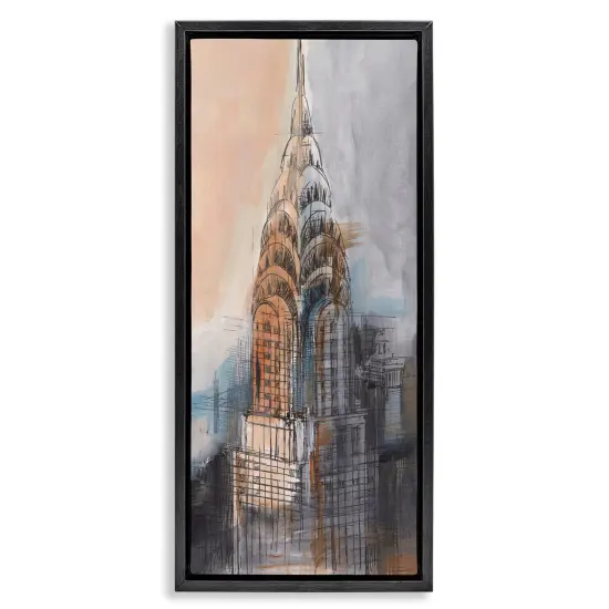 Stupell Industries City Tower Sketch Floater Framed Canvas Wall Art Design by Ethan Harper  {7}
