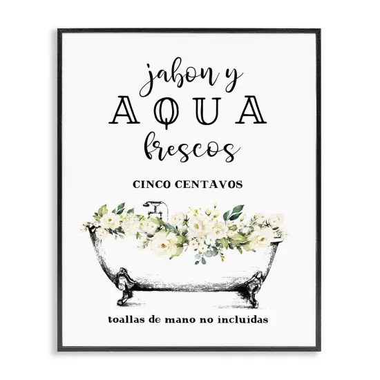 Stupell Industries Jabón y Aqua Frescos Framed Giclee Art Gray Framed {7}