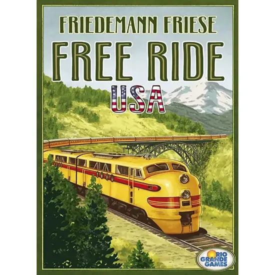 Rio Grande Games: Free Ride USA - Railroad Development Strategy Board Game, 1950s America Themed Train Game, Connect Cities, Ages 14+, 1-5 Players {3}
