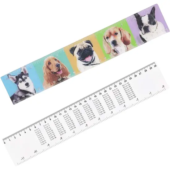 Dog 3D Plastic Rulers for Kids (3 Designs, 12 Pack) Multicolor {4}