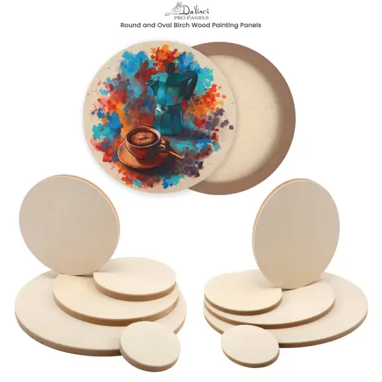 Da Vinci Pro Birch Wood Oval Panel 3/4" Deep&ndash;11x14", Pack of 4 - Textured, Warp Resistant, Lightweight & Rigid Oblong Panel &ndash; Perfect for Mounting Sanded Pastel or Watercolor Paper, Linen or Canvas {4}