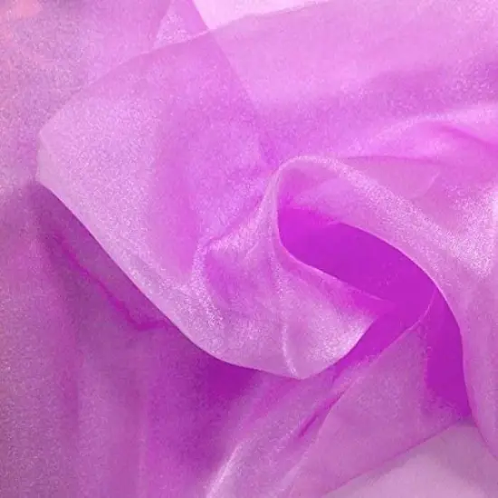 1 Yard Sparkle Crystal Sheer Organza, 60&Prime; Wide 100% Polyester Shiny Fabric Lilac {1}