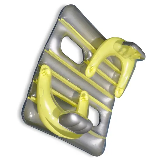 Swim Central 66" Yellow and Silver Inflatable Face-To-Face Pool Raft Dual Air Mattress {4}