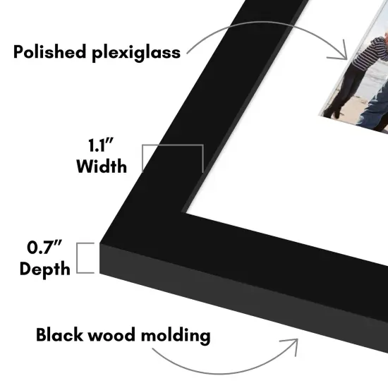 Americanflat 12x28 Collage Picture Frame - Fits One 8x10 Photo, Two 4x6 Photos, and Two 5x7 Photos or One 12x28 Photo {9}