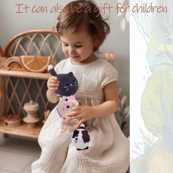 Crochet Kit for Beginners, Crochet Kit with Step-by-Step Video Tutorials, Beginner Crochet Kit for Adults, Crochet Animal Kit for Kids(Pink cat) {3}