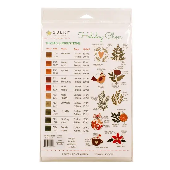 Sulky Stick 'n Stitch Water-Soluble Embroidery Transfers-Holiday Cheer {2}
