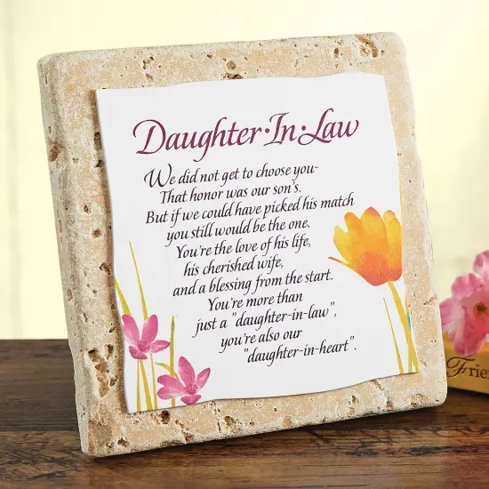 Collections Etc Daughter-in-Law Sentimental Desktop Tile Plaque Gift {1}