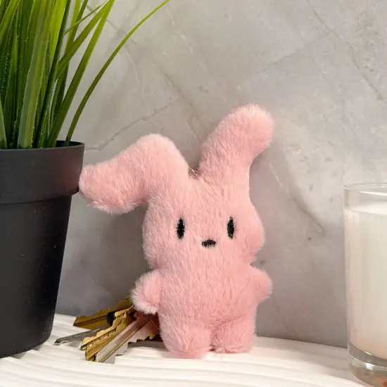 Wrapables Cute Plush Keychain Pendant Charm for Bag, (Set of 2) Bunnies {5}
