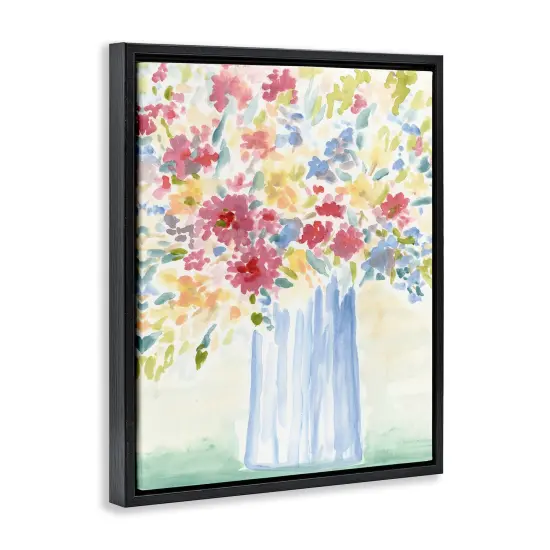 Stupell Industries Soft Blossoms Bouquet Floater Framed Canvas Wall Art Design by June Erica Vess  {3}