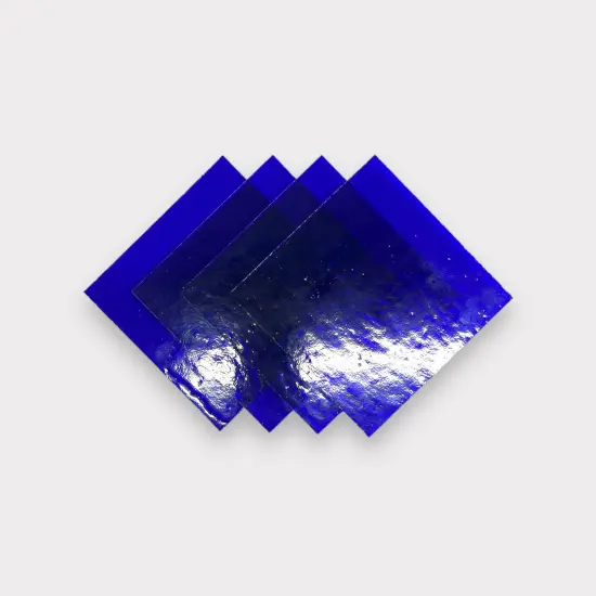 Midnight Blue Transparent COE 96 Fusible Glass Sheets / Mosaic Squares - 4 Pack {2}