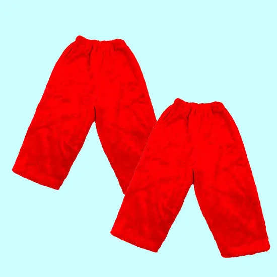 Professional Santa Pants in Deluxe Red Plush with Elastic Waist and Side Pockets Replacement Option {4}