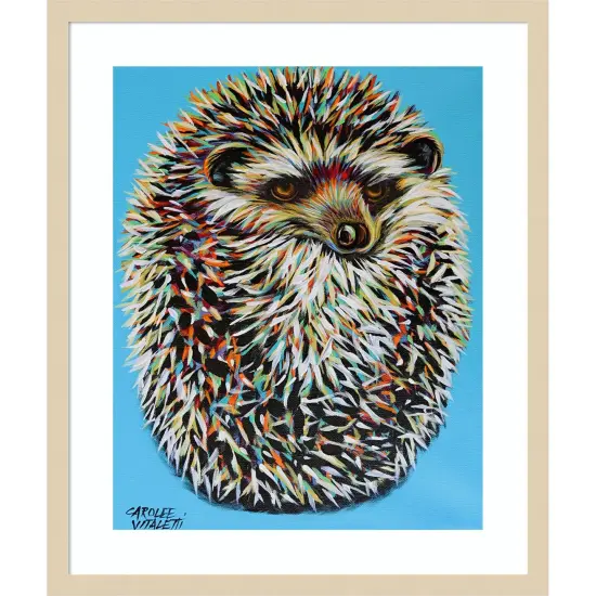 Blue Hedgehog by Carolee Vitaletti Wood Framed Wall Art Print {1}