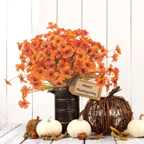 Artificial Fall Flowers for Outdoors - (Fall Red) {2}