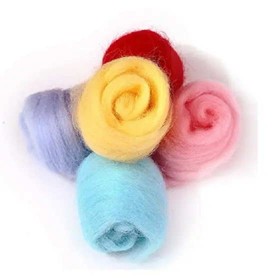 MOMODA BAODLON 50 Colors Fibre Wool Yarn Roving for Needle Felting Hand Spinning DIY Craft Materials {6}
