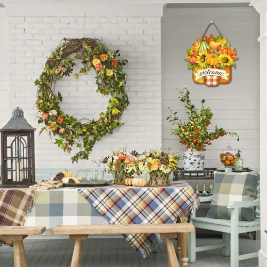 Pumpkin Welcome Door Sign Decor {4}