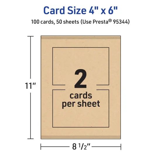 Avery Kraft Brown Postcards, 4" x 6" Rectangle {5}