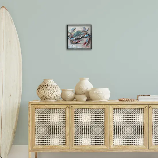 Stupell Industries Blue Crab with Red Claws Framed Giclee Wall Art Design by Lindsay Kivi Fine Art {2}