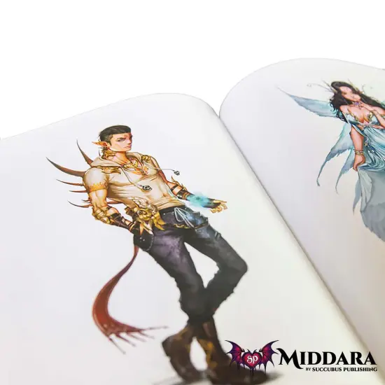 Middara: Art Book Vol. 1 - Game Expansion Pack, 100 Pages Of Sketches & Illustrations, 4 Alt Art Character Cards, 4 Initiative Cards, RPG Accessories {5}
