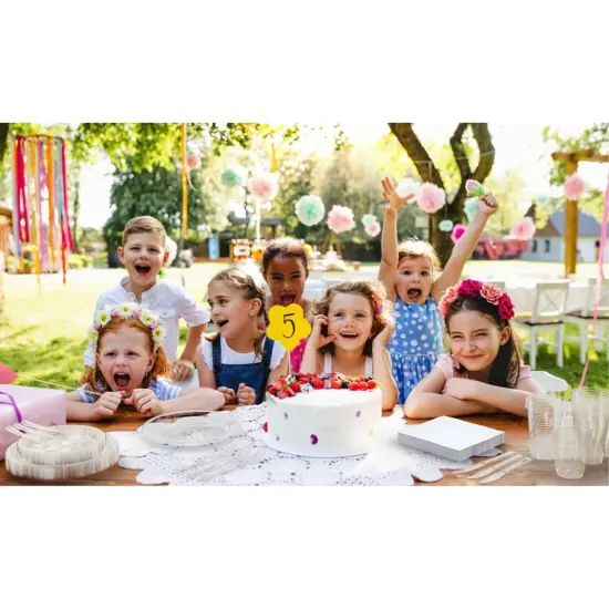 Exquisite 350 Pcs Plastic Plates for Party &ndash; Disposable Plates Set &ndash; 50 Each of 9" Dinner Plates, 7" Dessert Plates, Plastic Cups, Napkins & Plastic Cutlery &ndash; Plastic Dinnerware by Party Solids Clear {6}