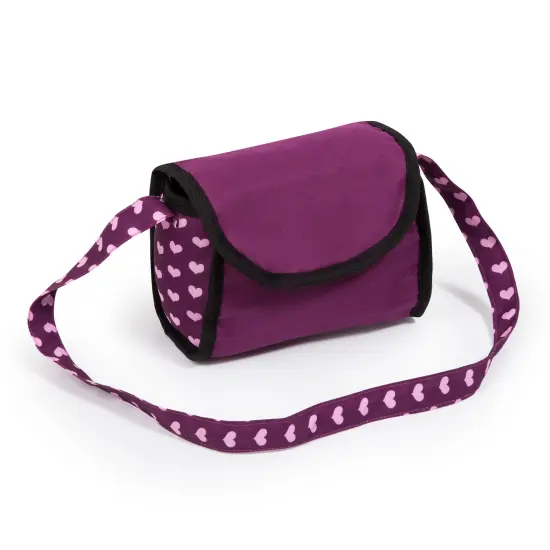 Bayer: Trendy Pram - Burgundy, Pink, Hearts - Includes Shoulder Bag, Fits Dolls Up to 18", Adjustable Handle, Kids Pretend Play, Shopping {4}