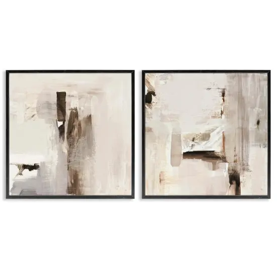 Stupell Industries Neutral Forms on Beige 2pc Framed Giclee Wall Art Set Design by Susan Jill {1}