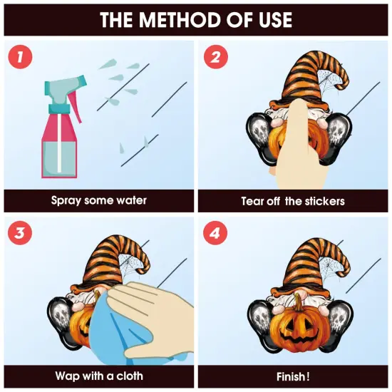 83 Pieces Halloween Window Cling Sticker, Ghosts Pumpkins for Home Party Supplies Shop Window Glass Display Decoration {4}