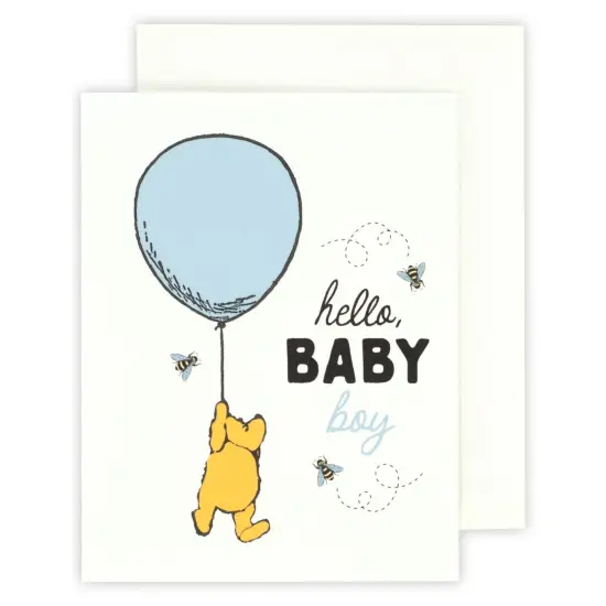 Echo Park Winnie The Pooh Greeting Card 1/Pkg-Hello Baby Boy {1}