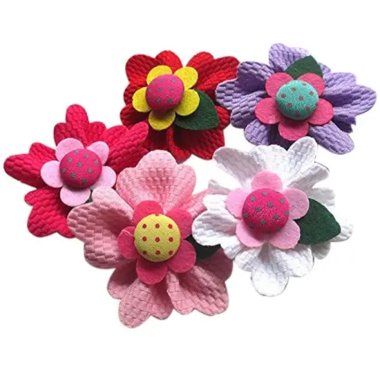 Chenkou Craft Large 6CM Padded Felt Ribbon Flowers Bow Appliques Decoration 15pcs {1}