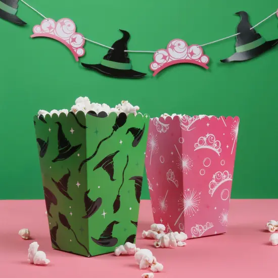 Big Dot of Happiness Witch Popcorn Boxes, Good Pink and Green Birthday or Witch Halloween Party Favor Treat Boxes - Set of 12 {3}