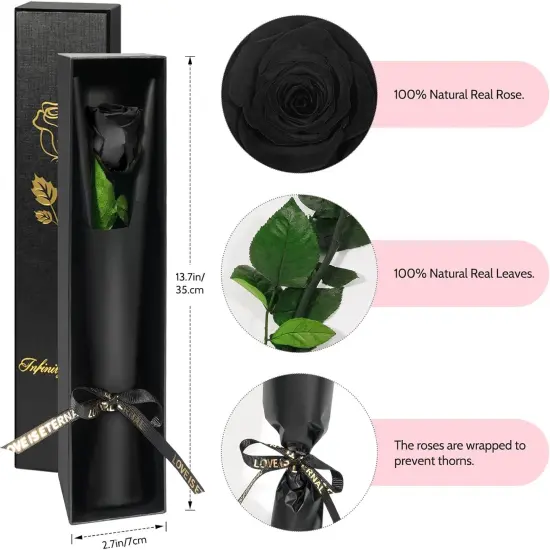Preserved Flowers Rose Gifts(Black) {3}