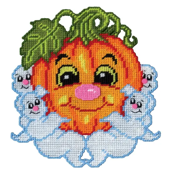 Design Works Plastic Canvas Wall Decor Kit-Pumpkin & Ghosts {3}