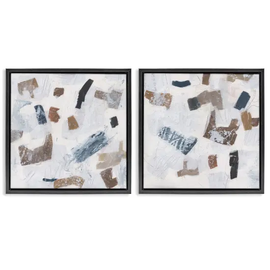 Stupell Industries Scattered Neutral Shapes 2pc Floater Framed Canvas Wall Art Set Design by Melissa Wang  {7}