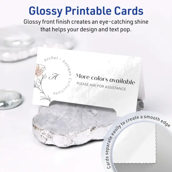 Avery Glossy White Tent Cards, 2-1/16" x 3-3/4" Arched {2}