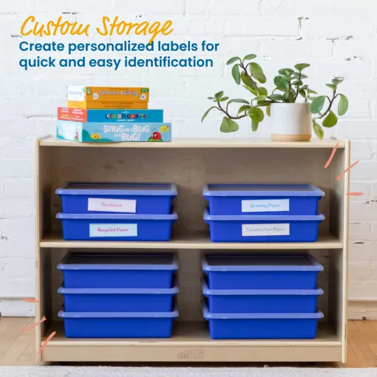 Letter Size Tray with Lid, Storage Bin, 10-Piece Blue {4}