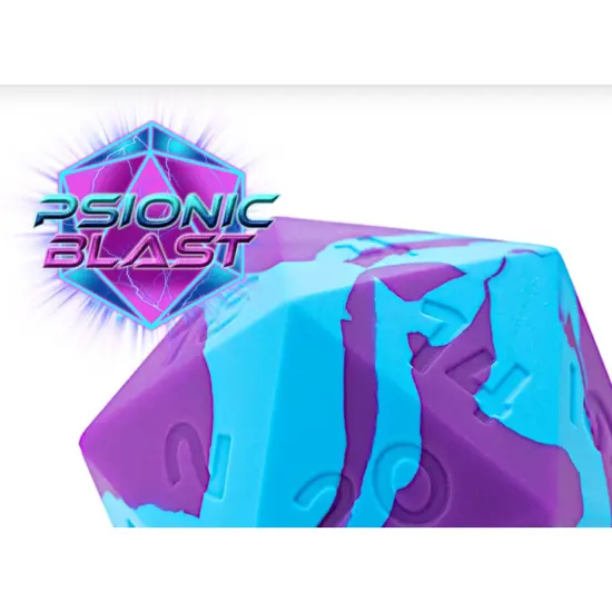 Gate Keeper Games & Dice: Random Encounter - Psionic Blast - Violet Purple & Cyan Blue Swirls, 58mm Silicone D20 Dice, Role Playing Games Accessory {5}