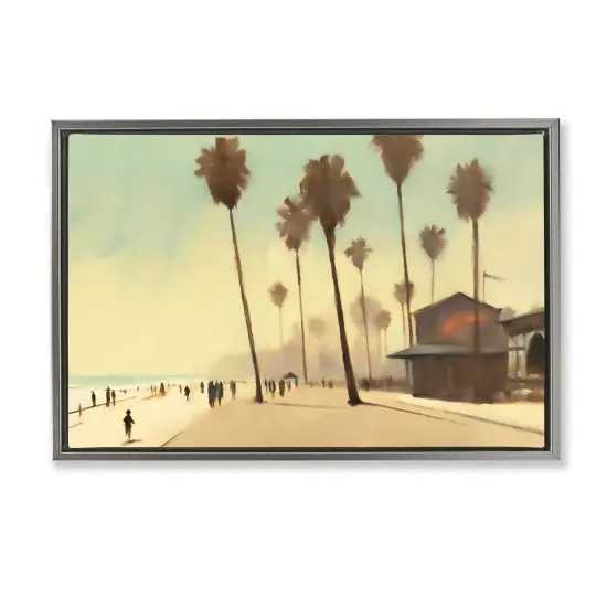 Stupell Industries Tropical Promenade Landscape Floater Framed Canvas Wall Art Design by Noah Bay {1}
