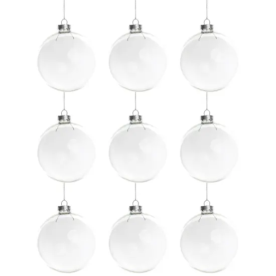 Northlight Shiny Glass Ball Christmas Ornaments - 2.5" (65mm) - Clear - 9ct {3}