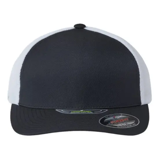 Flexfit&reg; Unipanel Trucker Cap Melange Navy/ White {5}