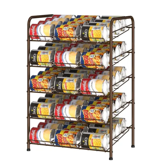 5 Tier Can Storage Dispensers Rack Holder, Can Rack Storage Holds to 60 Cans {2}