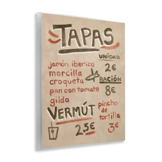 Stupell Industries Spanish Tapas Menu Wall Plaque Art Design by June Erica Vess  {3}