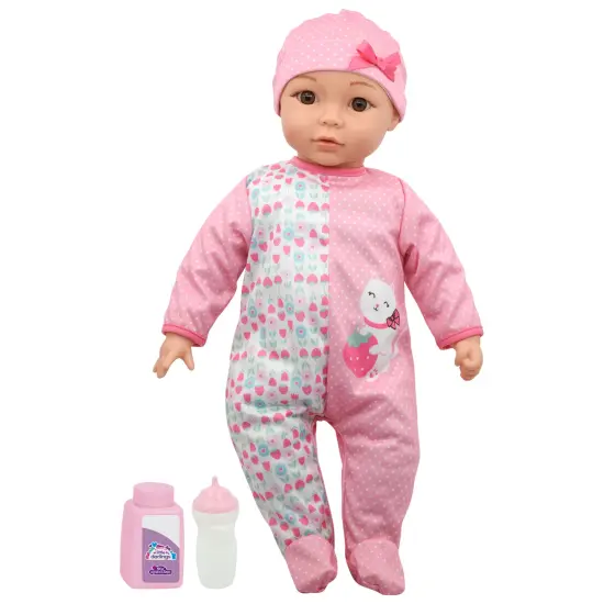 Little Darlings: 19" Cuddle Baby - Pink Kitty - Talking Baby Doll Set w/ Accessories, Makes 6 Different Baby Sounds {1}