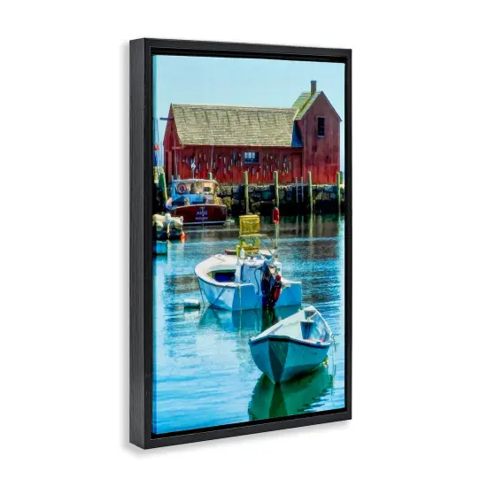 Stupell Industries Tranquil Boat Harbor Floater Framed Canvas Wall Art Design by Graffi*tee Studios {3}