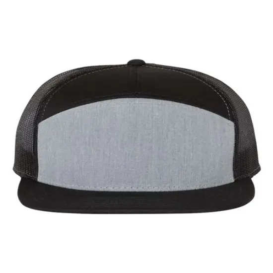 Richardson&reg; Seven Panel Trucker Cap H Grey/ Black {1}