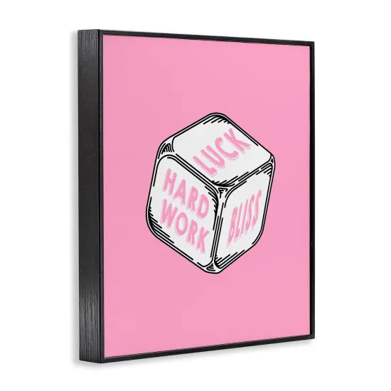 Stupell Industries Pastel Pink Lucky Dice Framed Giclee Wall Art Design by Graffi*tee Studios {3}