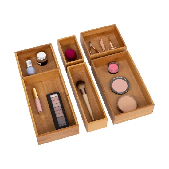 Seville Classics 5-Piece Bamboo Storage Set {1}