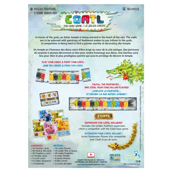 Synapses Games: COATL Card Game - Pattern Building Card Game, Ages 10+, 1-5 Players, 20 Min {3}